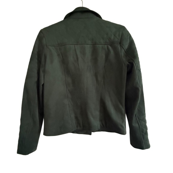 KUT from the Kluth Dawn Quilted Suede Moto Jacket Hunter Green Size Small - Picture 8 of 12
